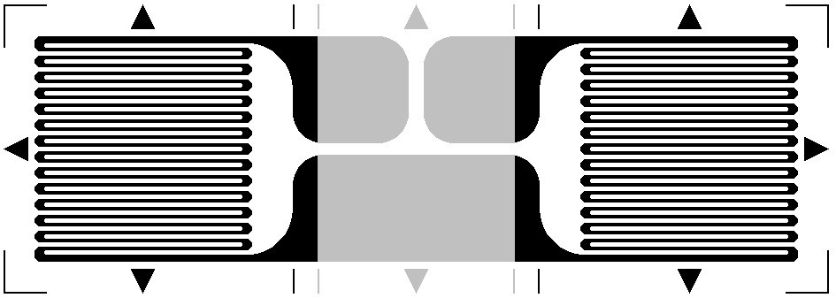 Тензорезистор полумостовой линейный параллельный (решётка GB)
