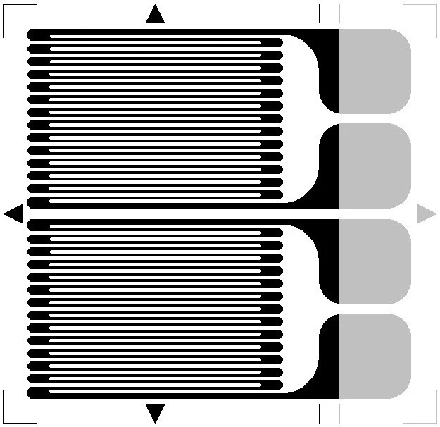 Тензорезистор  полумостовой линейный паралелльный (решётка FB)